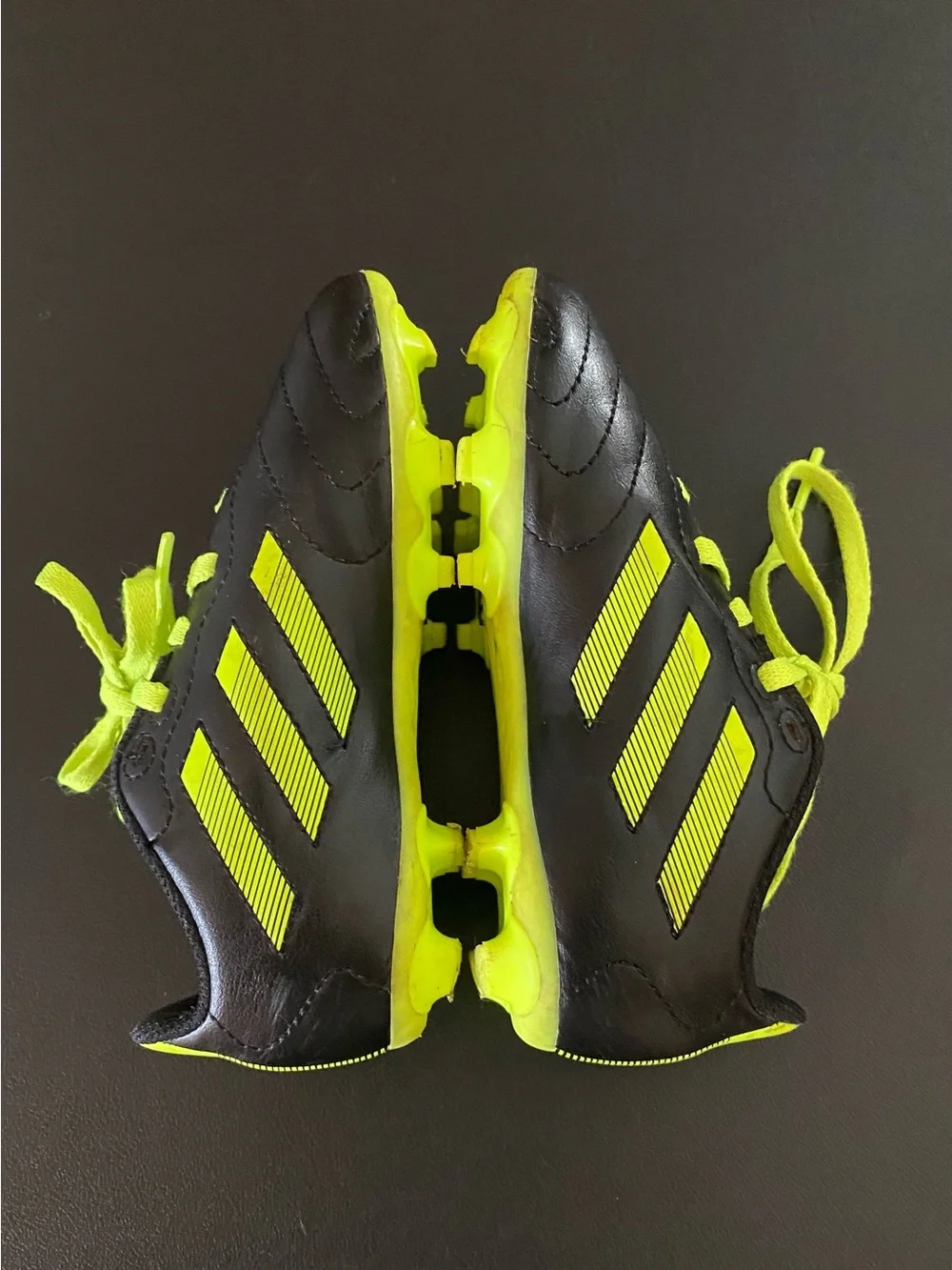 Adidas Goletto Soccer Cleats Sneakers Kids Size 11 Black & Lime Green